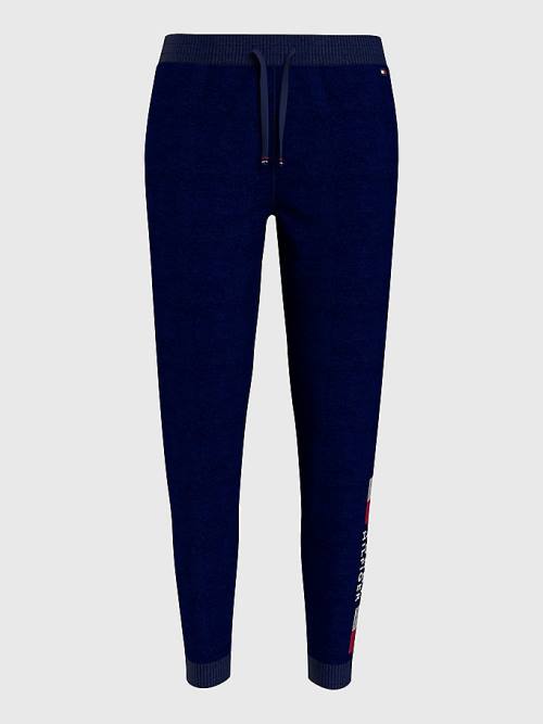 Tommy Hilfiger Curve TH Stretch Drawstring Logo Broek Dames Blauw | TH973EGM