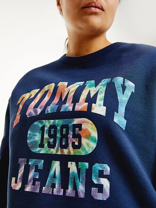 Tommy Hilfiger Curve Tie-Dye Sweatshirts Dames Blauw | TH639ZKY