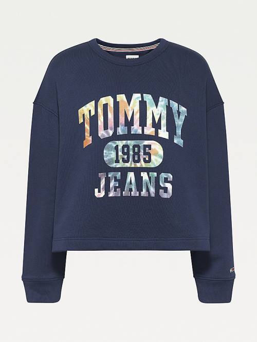 Tommy Hilfiger Curve Tie-Dye Sweatshirts Dames Blauw | TH639ZKY