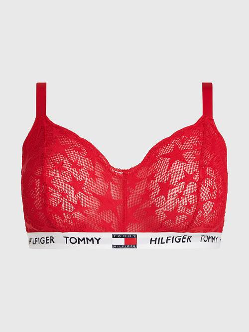 Tommy Hilfiger Curve Tommy 85 Star Kanten Triangle Bra Ondergoed Dames Rood | TH927IGO