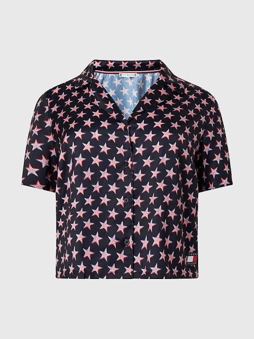 Tommy Hilfiger Curve Tommy 85 Star Print Shirt Pyjamas Dames Beige | TH327ZRK