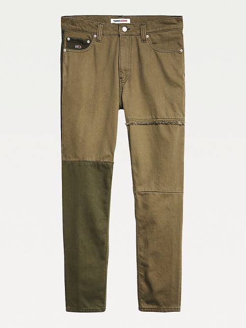 Tommy Hilfiger Dad Tapered Contrast Panel Jeans Heren Groen | TH738YAP