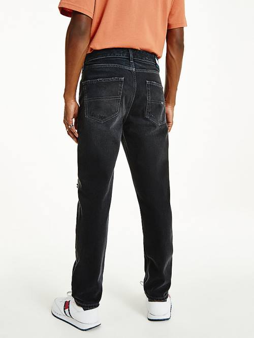 Tommy Hilfiger Dad Tapered Distressed Black Jeans Heren Denim | TH915BUL