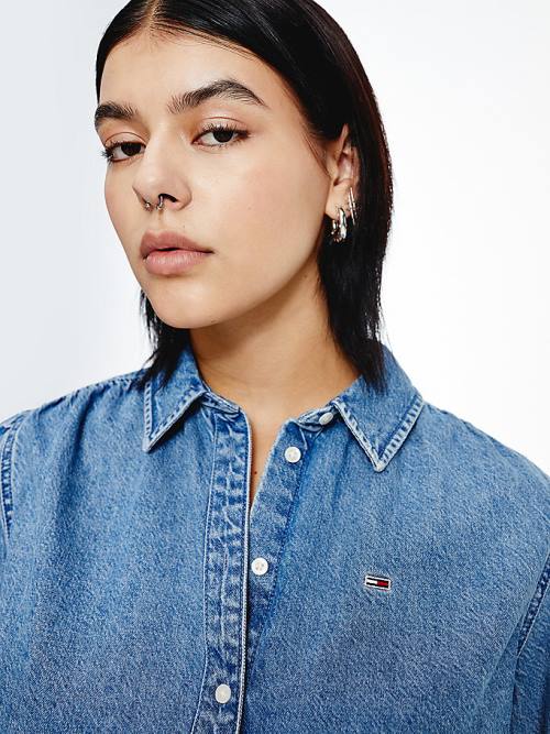 Tommy Hilfiger Denim Tie Cuff Blouse Dames Denim | TH546IUQ