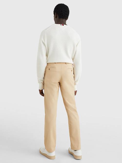 Tommy Hilfiger Denton Basket Weave Straight Fit Chinos Broek Heren Beige | TH085MTO