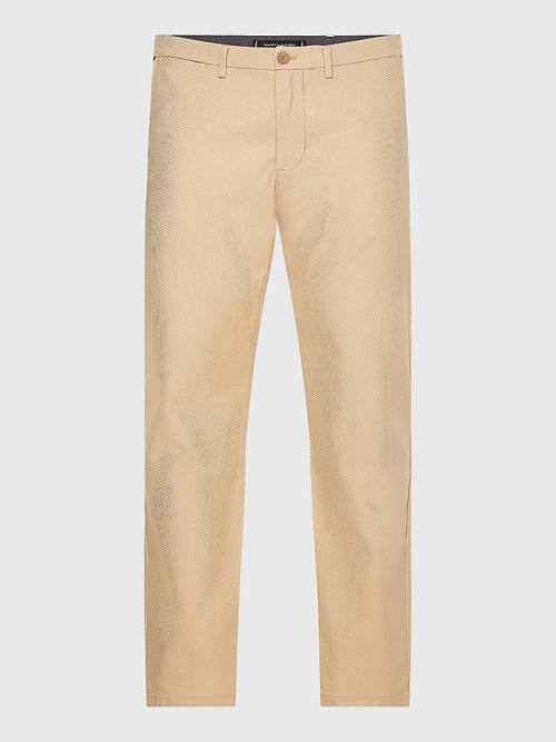 Tommy Hilfiger Denton Basket Weave Straight Fit Chinos Broek Heren Beige | TH085MTO