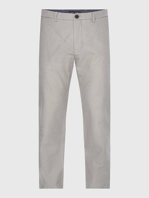 Tommy Hilfiger Denton Basket Weave Straight Fit Chinos Broek Heren Grijs | TH371VCQ