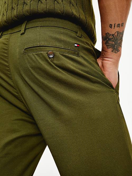 Tommy Hilfiger Denton Fitted Straight Micro Print Broek Heren Bruin | TH815AHS