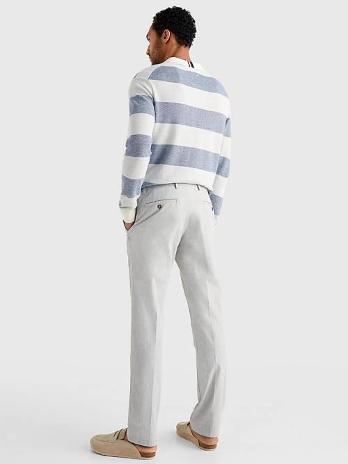 Tommy Hilfiger Denton Straight Check Broek Heren Grijs | TH125LBF