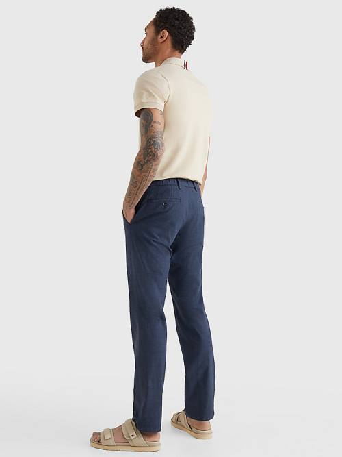 Tommy Hilfiger Denton Straight Check Broek Heren Blauw | TH564MSK