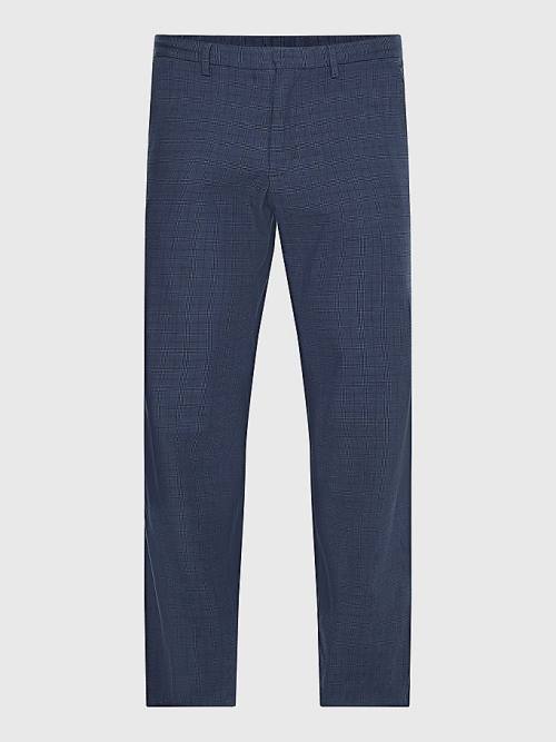 Tommy Hilfiger Denton Straight Check Broek Heren Blauw | TH564MSK