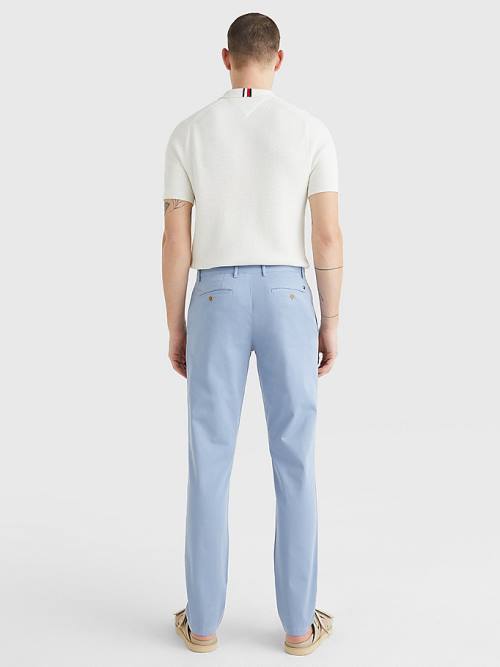 Tommy Hilfiger Denton Straight Fit Satin Chinos Broek Heren Blauw | TH158DOL