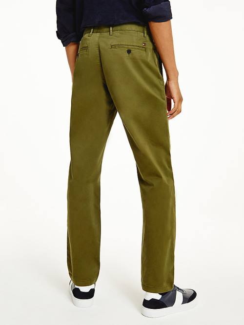 Tommy Hilfiger Denton Straight Fit Satin Chinos Broek Heren Bruin | TH310SHZ