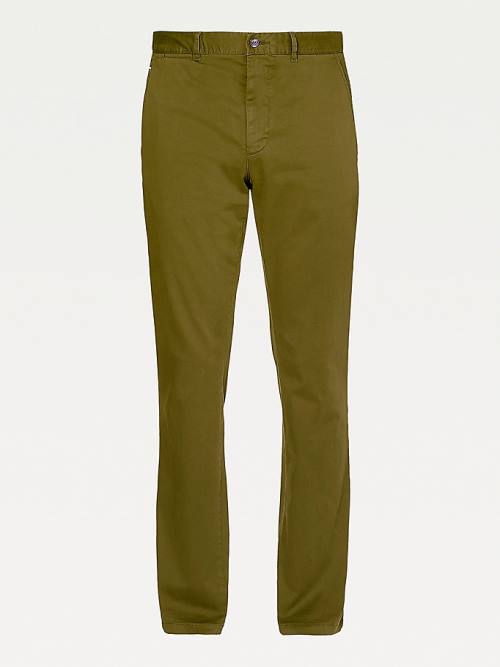 Tommy Hilfiger Denton Straight Fit Satin Chinos Broek Heren Bruin | TH310SHZ