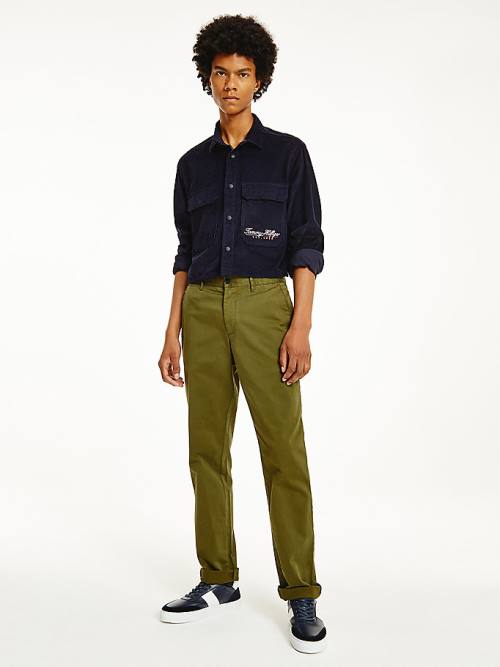 Tommy Hilfiger Denton Straight Fit Satin Chinos Broek Heren Bruin | TH310SHZ