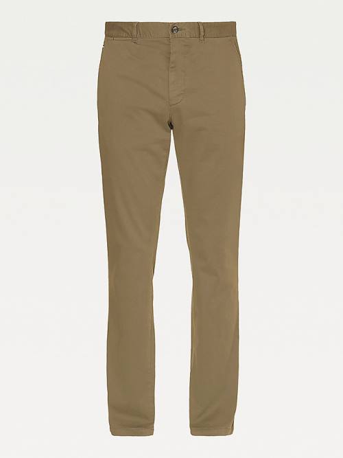 Tommy Hilfiger Denton Straight Fit Satin Chinos Broek Heren Bruin | TH570NRP