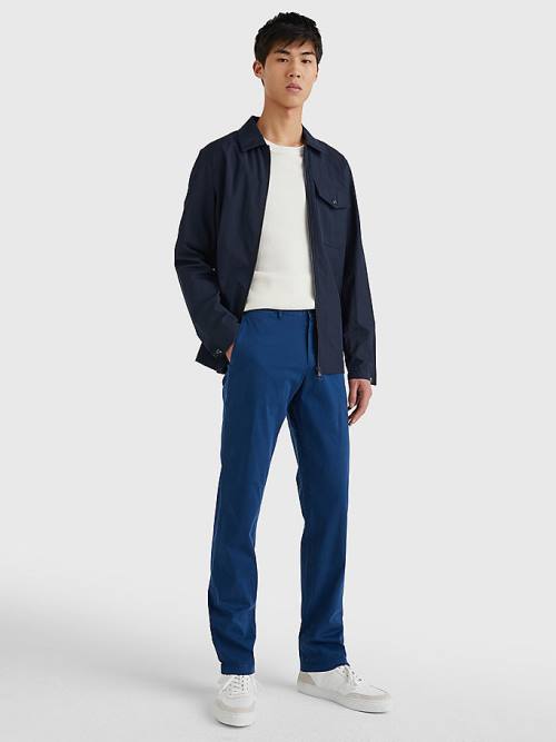 Tommy Hilfiger Denton Straight Fit Satin Chinos Broek Heren Blauw | TH647THK