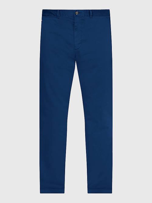 Tommy Hilfiger Denton Straight Fit Satin Chinos Broek Heren Blauw | TH647THK