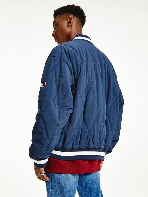 Tommy Hilfiger Diamond Quilted Bomber Jassen Heren Blauw | TH970ZHT