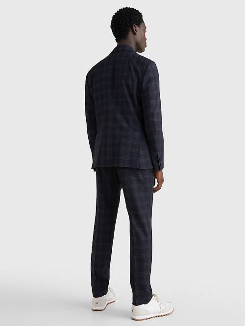 Tommy Hilfiger Dotted Check Slim Fit Blazer Heren Blauw | TH563RZN