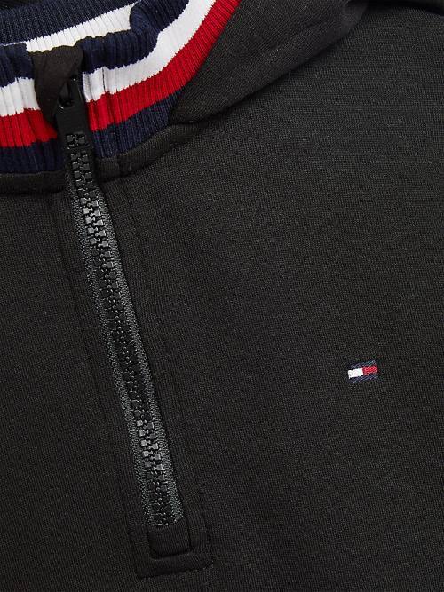 Tommy Hilfiger Double Collar Hoodie Jongens Zwart | TH937ANB