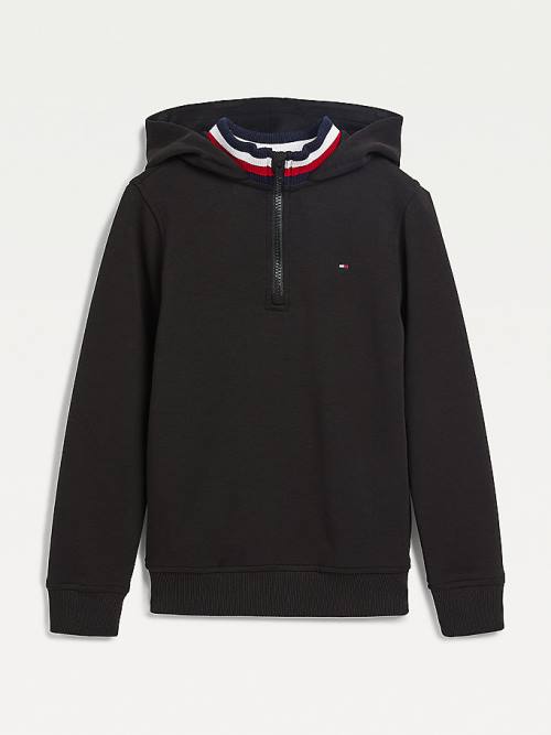 Tommy Hilfiger Double Collar Hoodie Jongens Zwart | TH937ANB