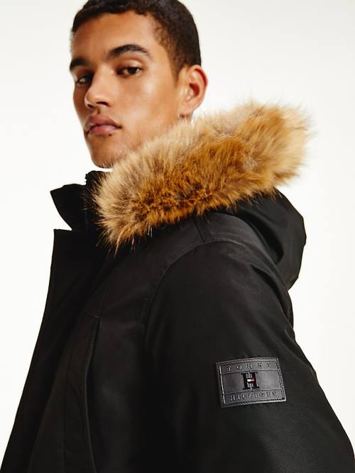 Tommy Hilfiger Down Faux Fur Hood Rockie Parka Jassen Heren Zwart | TH198QBY