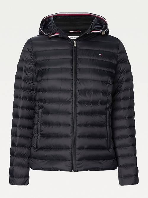 Tommy Hilfiger Down-Filled Met Capuchon Zip-Thru Jassen Dames Zwart | TH197MAT