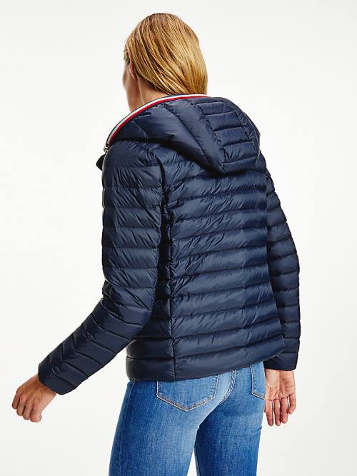 Tommy Hilfiger Down-Filled Met Capuchon Zip-Thru Jassen Dames Blauw | TH726SNV