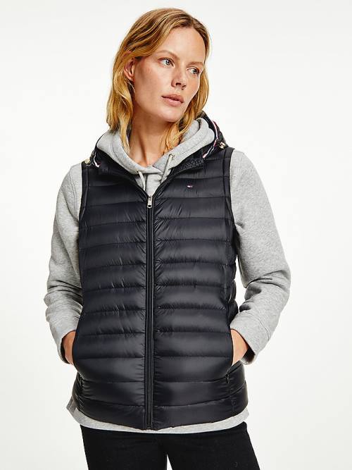 Tommy Hilfiger Down-Filled Quilted Vest Jassen Dames Zwart | TH158ZAC