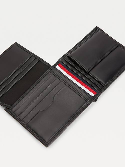 Tommy Hilfiger Downtown Leren Bifold Portefeuille Heren Zwart | TH981LXW