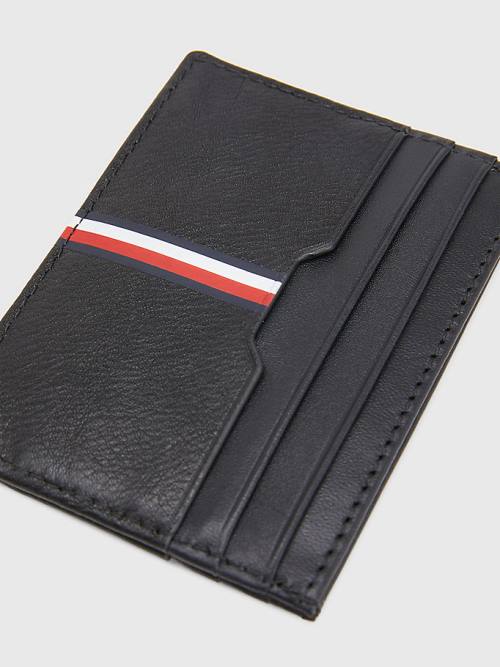 Tommy Hilfiger Downtown Leren Card Holder Portefeuille Heren Zwart | TH140XAT