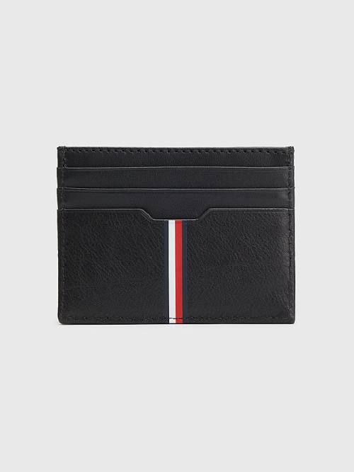 Tommy Hilfiger Downtown Leren Card Holder Portefeuille Heren Zwart | TH140XAT