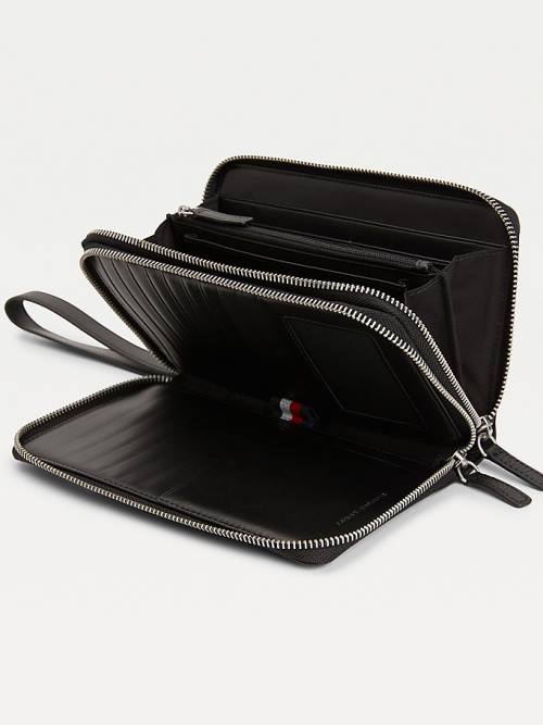 Tommy Hilfiger Downtown Leren Organiser Portefeuille Heren Zwart | TH689COY