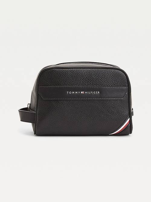 Tommy Hilfiger Downtown Metal Logo Washbag Tassen Heren Zwart | TH123SBP