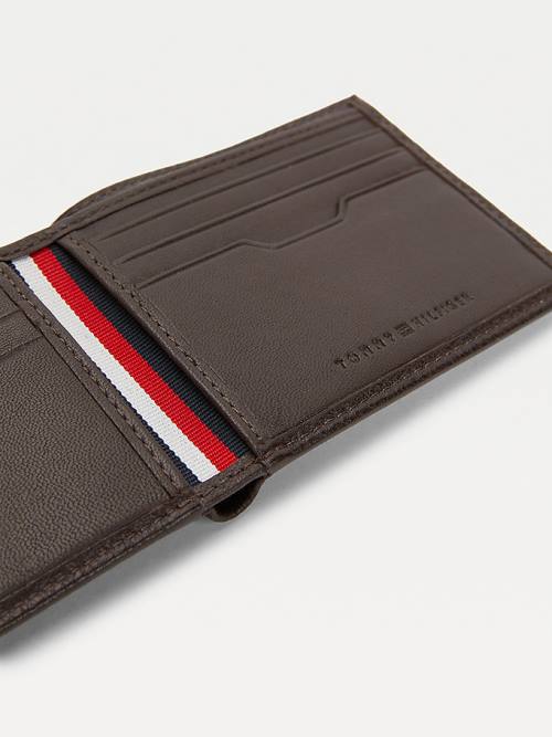 Tommy Hilfiger Downtown Small Leren Card Portefeuille Heren Bruin | TH094ZRJ