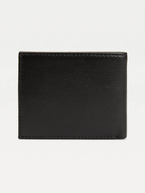 Tommy Hilfiger Downtown Small Leren Card Portefeuille Heren Zwart | TH106RUL