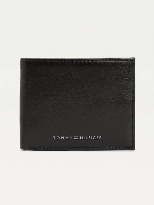 Tommy Hilfiger Downtown Small Leren Card Portefeuille Heren Zwart | TH106RUL