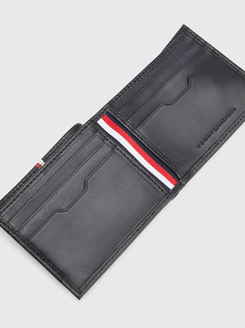 Tommy Hilfiger Downtown Small Leren Portefeuille Heren Zwart | TH840ORJ