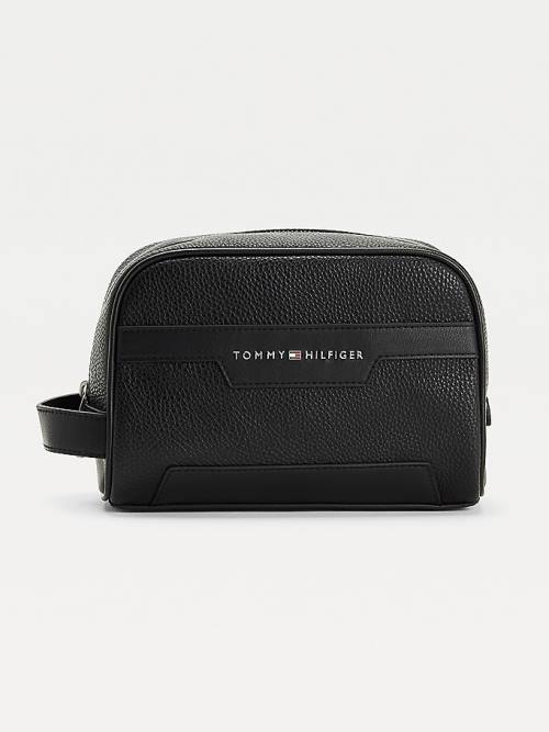 Tommy Hilfiger Downtown Vegan Leren Washbag Tassen Heren Zwart | TH175QVZ