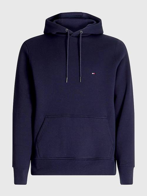 Tommy Hilfiger Drawstring Flag Embroidery Hoodie Heren Blauw | TH372WKJ