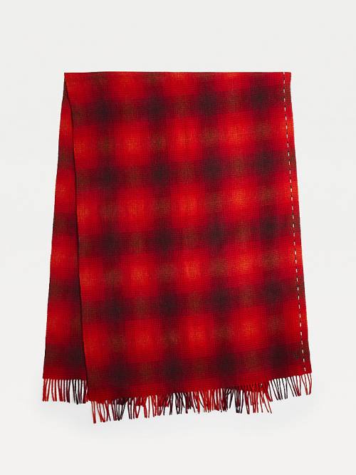 Tommy Hilfiger Elevated Check Wool Sjaals Dames Rood | TH678REL