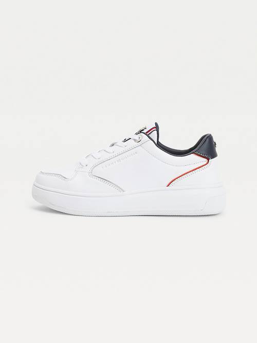 Tommy Hilfiger Elevated Cupsole Leren Sneakers Dames Blauw | TH680XTK