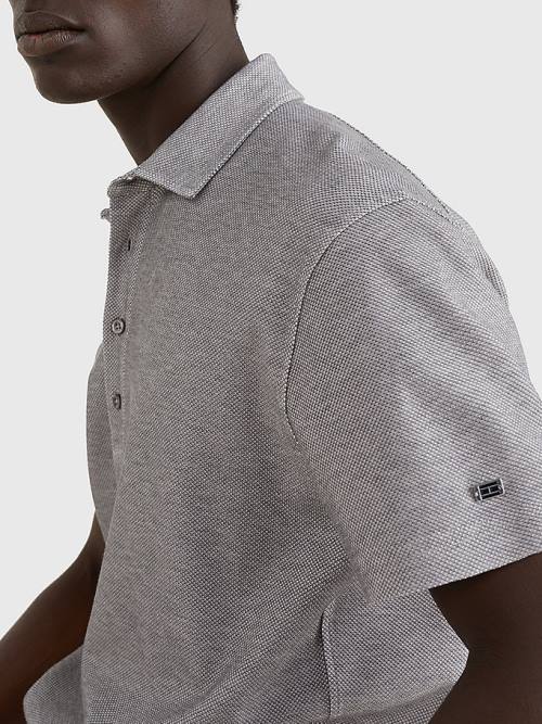 Tommy Hilfiger Elevated Honeycomb Poloshirt Heren Grijs | TH925XET