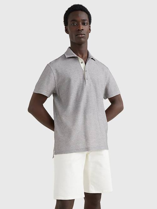 Tommy Hilfiger Elevated Honeycomb Poloshirt Heren Grijs | TH925XET