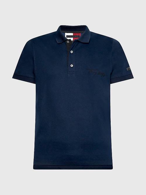 Tommy Hilfiger Elevated Interlock Slim Fit Poloshirt Heren Blauw | TH283XDZ