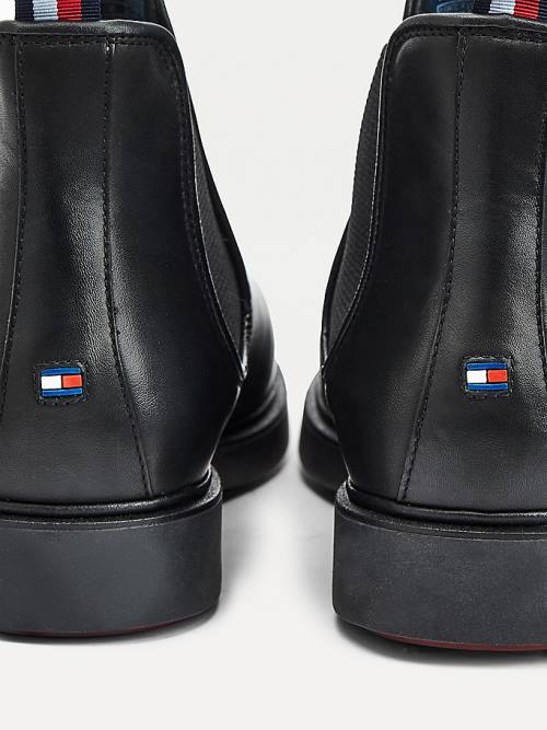 Tommy Hilfiger Elevated Leren Chelsea Laarzen Heren Zwart | TH345WZN