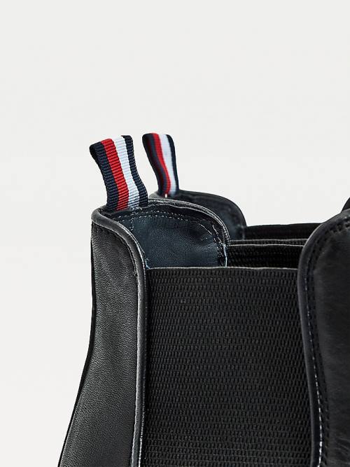 Tommy Hilfiger Elevated Leren Chelsea Laarzen Heren Zwart | TH345WZN