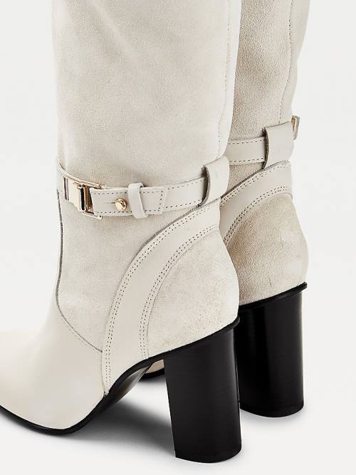 Tommy Hilfiger Elevated Leren High Heel Laarzen Dames Beige | TH167PVQ