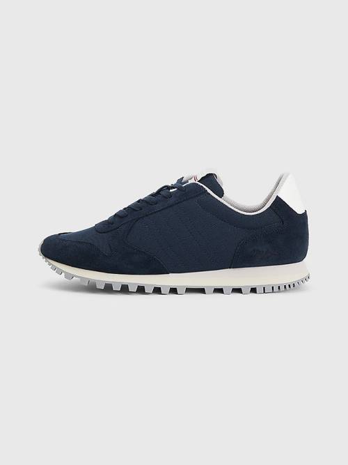 Tommy Hilfiger Elevated Mixed Texture Runner Sneakers Heren Blauw | TH698CGI